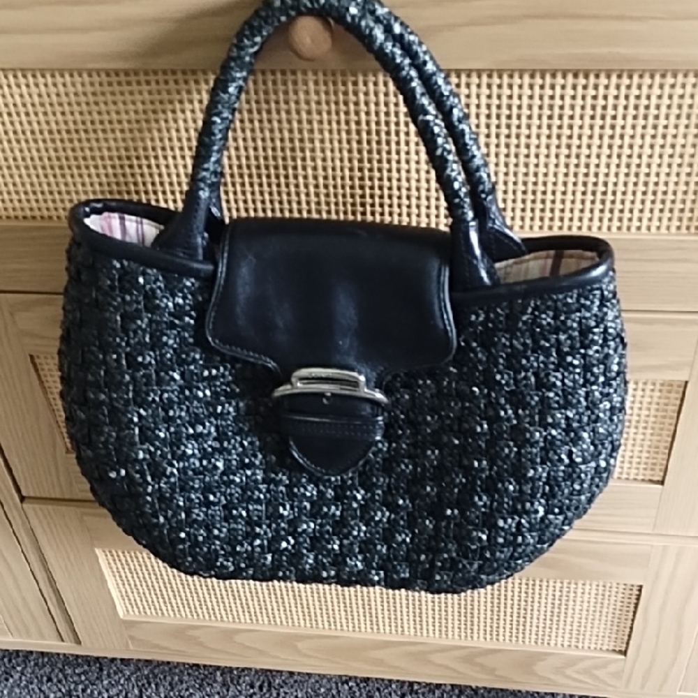 Cole Haan Black Textured Leather Shoulder Bag – EUC